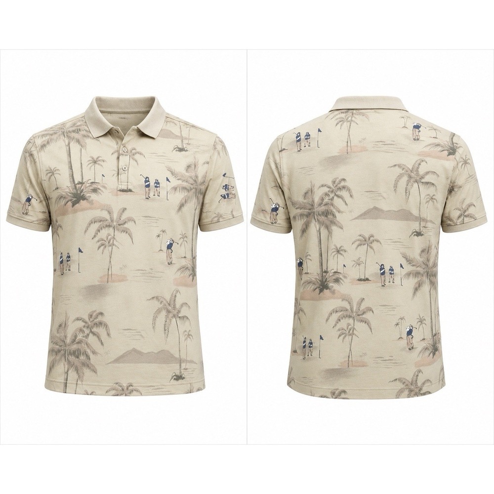 Big Dogs Polo Shirt XL GOLF PALM TREES HAWAIIAN ALOHA BEACH VACATION